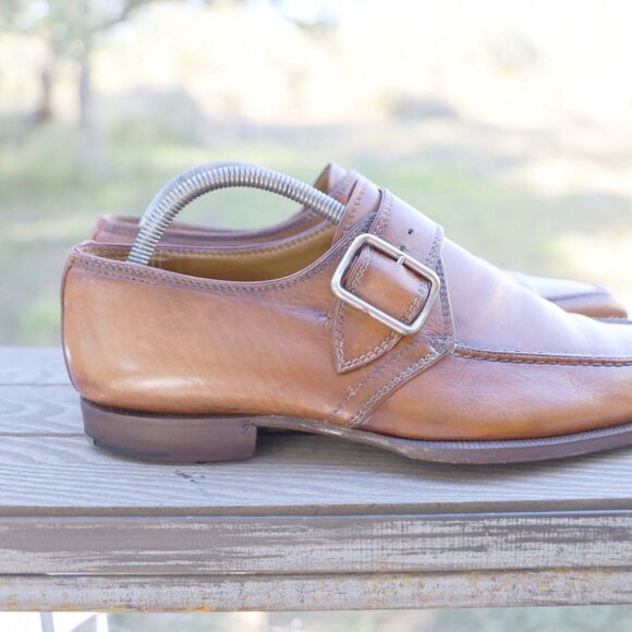 StefanoBi 9.5 Italian Brown Monkstrap Mens Dress Shoes main image 6